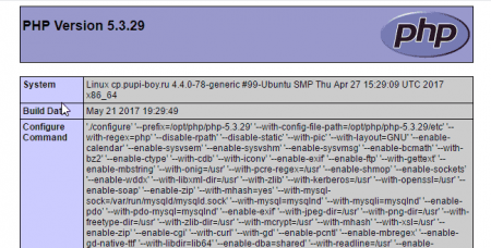 Так выглядит проверка версии PHP в браузере - иллюстрация