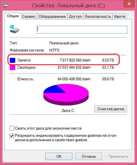 Windows Embedded 8.1 размер занятого места на диске